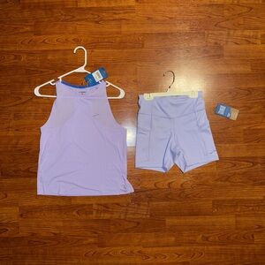 Brooks Purple Tank & Biker Shorts Set